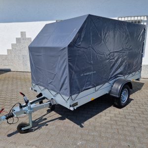 Aluliner Planen Anhänger GTB 1200 301x126x150cm +Hochplane grau schräg (M) 1200kg Aktion