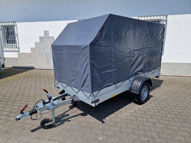 Aluliner Planen Anhänger GTB 1200 301x126x150cm +Hochplane grau schräg (M) 1200kg Aktion