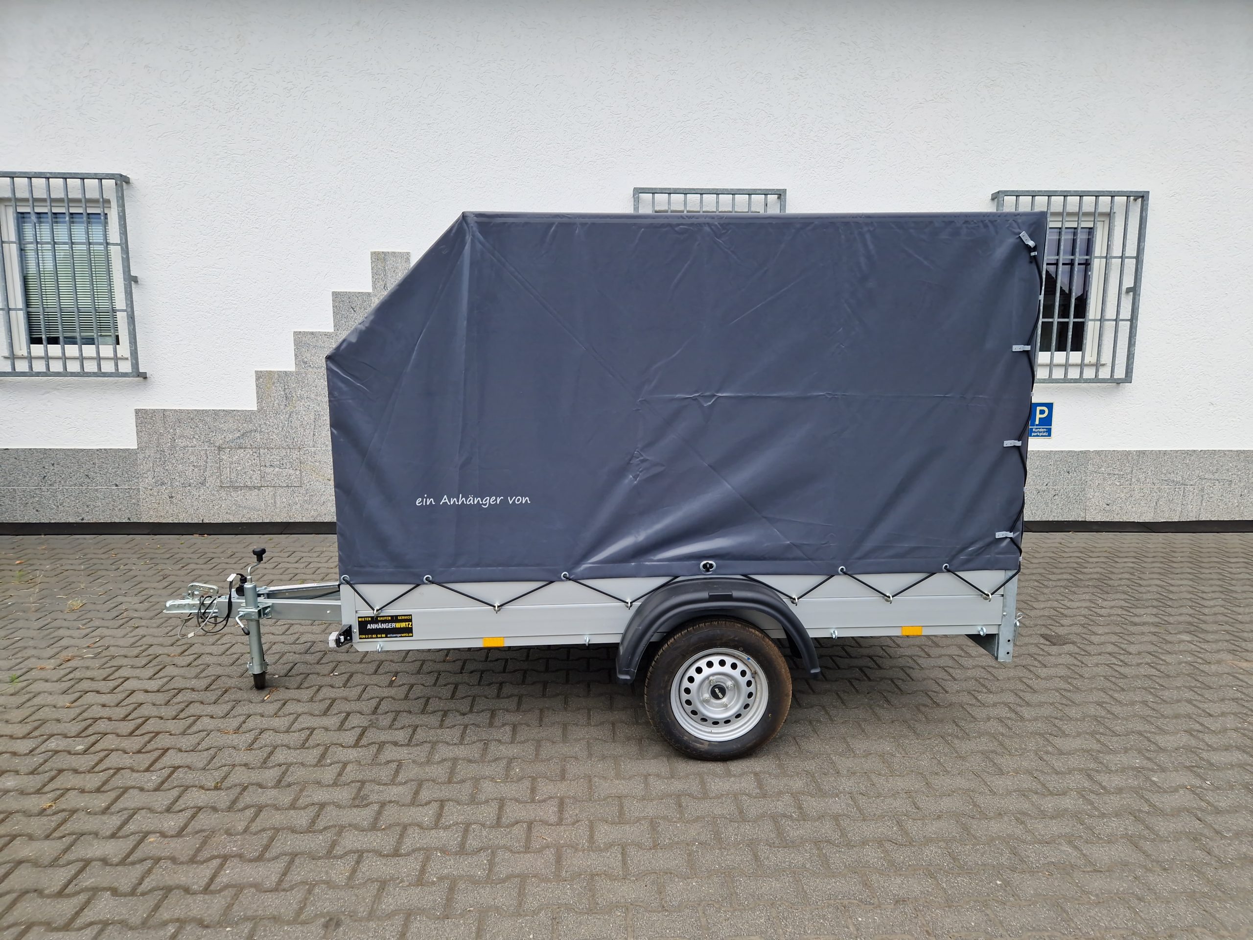 Aluliner Planen Anhänger GT 750 251x126x150cm +Hochplane aero grau (S) 750kg