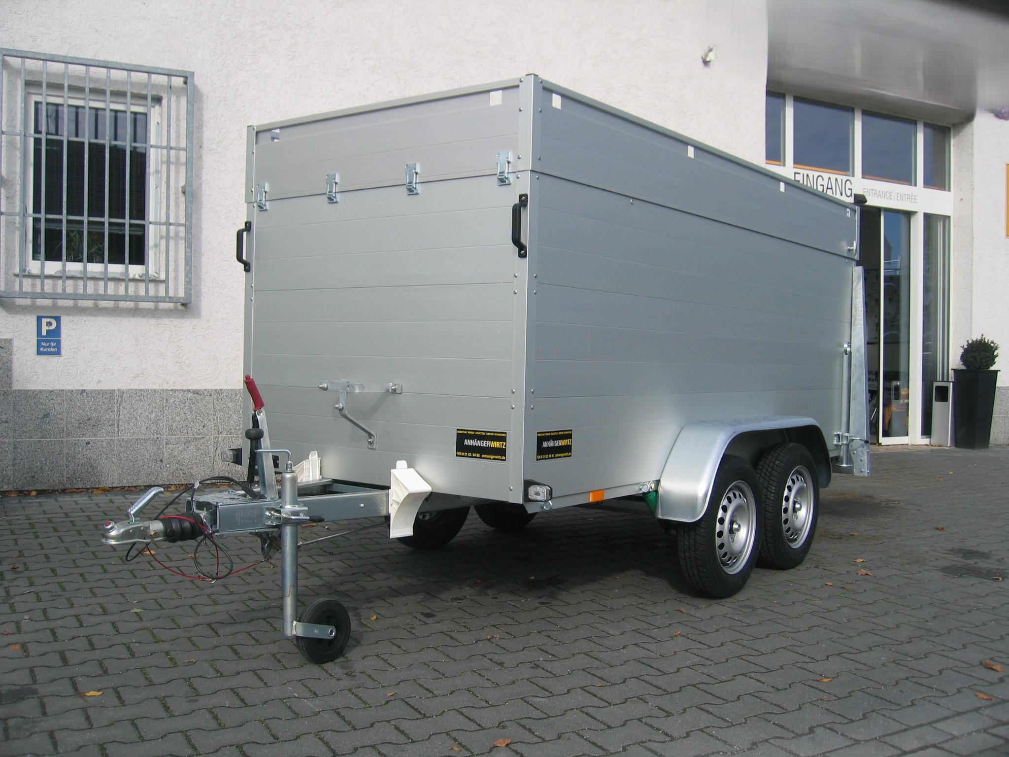 ALUBOXX Deckelanhänger GTT 1500 VT2 301x126x118cm Heckrampe (M) 1500kg order Aktion