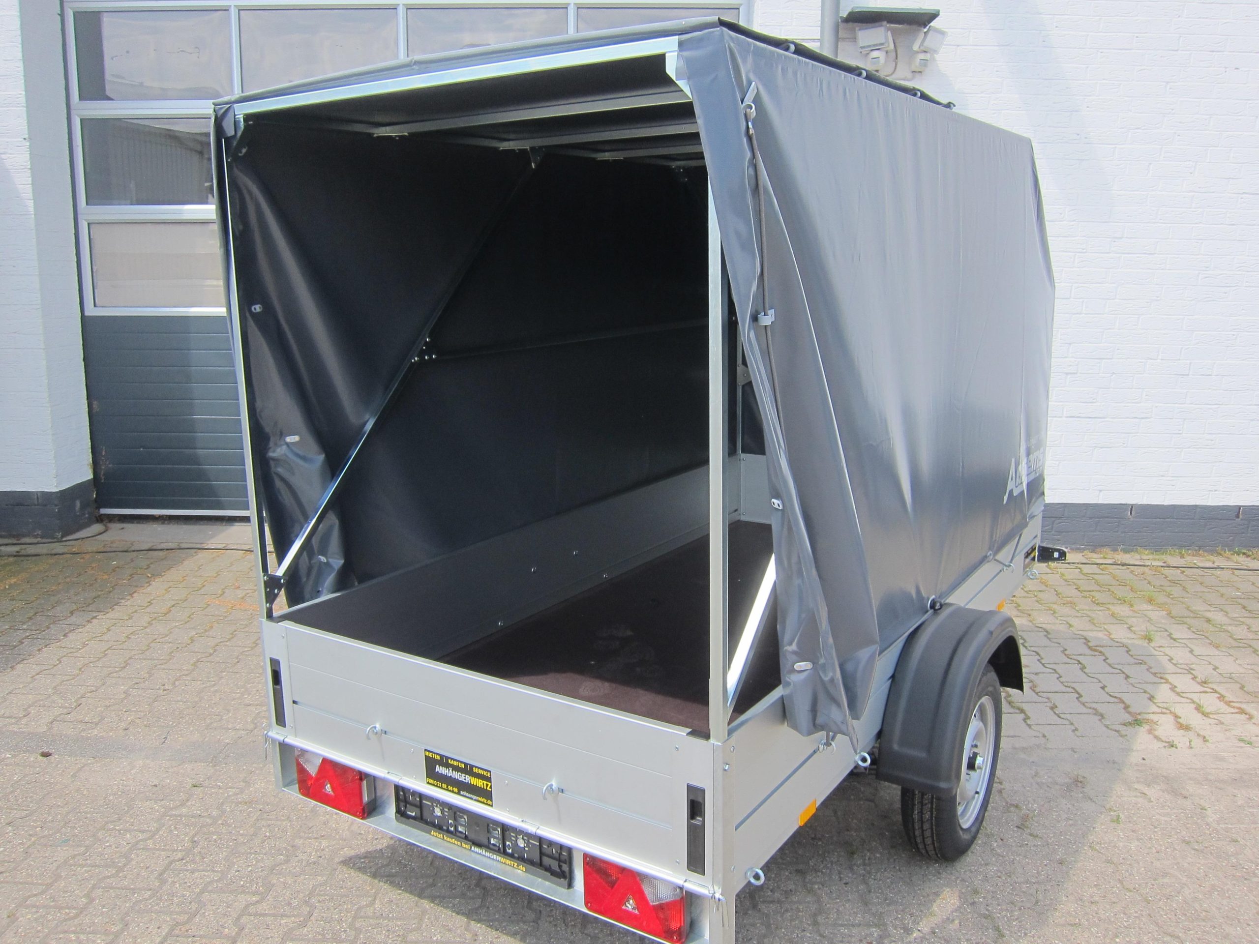 Aluliner Planen Anhänger GT 750 251x126x150cm +Hochplane aero grau (S) 750kg
