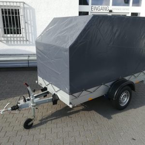 Aluliner Planen Anhänger GTB 1200 251x126x150cm +Hochplane grau schräg (S) 1200kg
