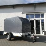 Aluliner Planen Anhänger GTB 1200 251x126x150cm +Hochplane grau schräg (S) 1200kg