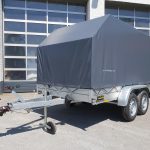 Aluliner Planen Anhänger GTT 2000 301x151x150cm Plane grau schräg (M) 2000kg Aktion