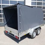 Aluliner Planen Anhänger GTT 2000 301x151x150cm Plane grau schräg (M) 2000kg Aktion