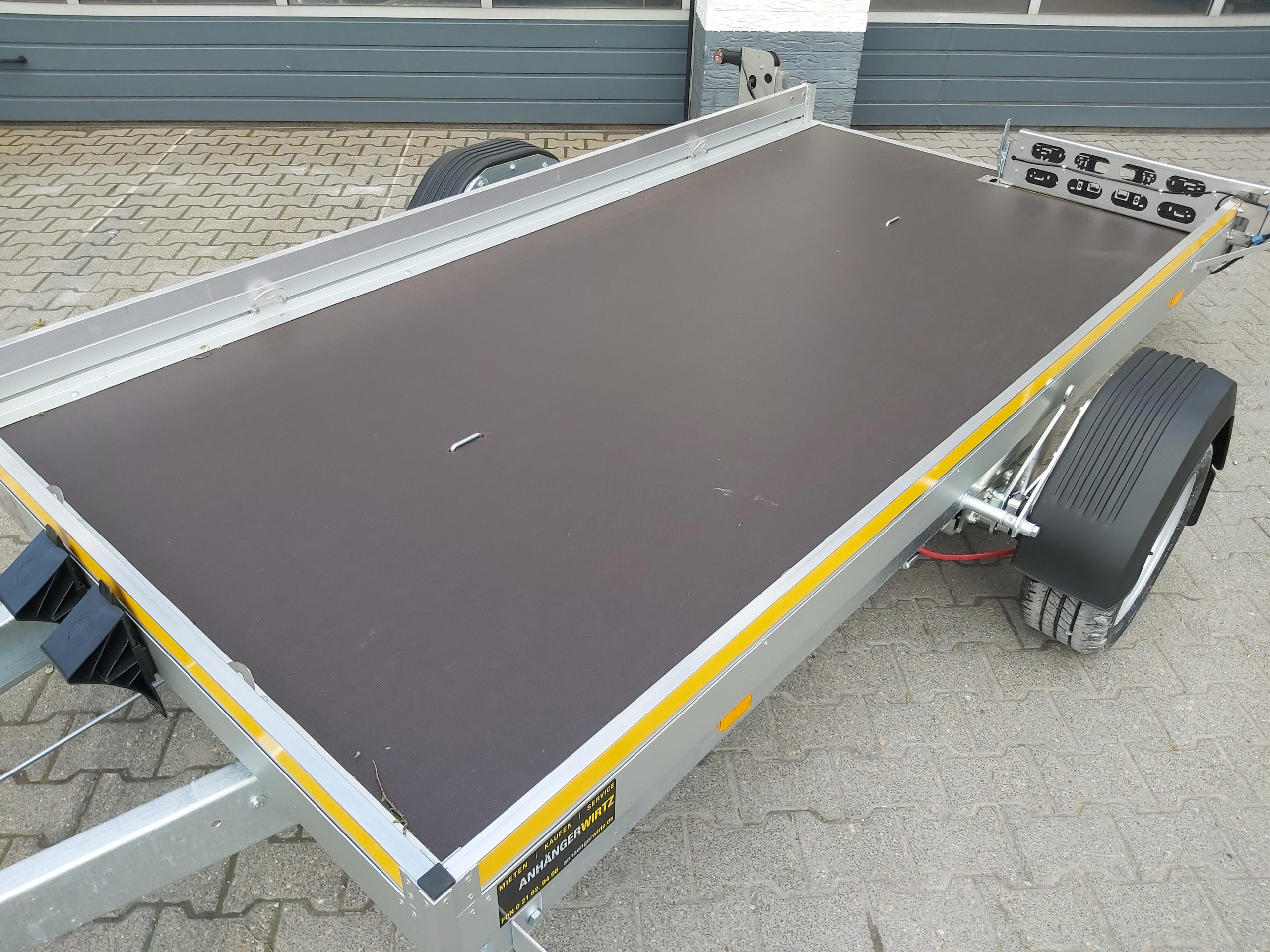 Senklift Anhänger MSL 1530/151 301x151x10cm yellow Plattform hydraulisch absenkbar 1500kg