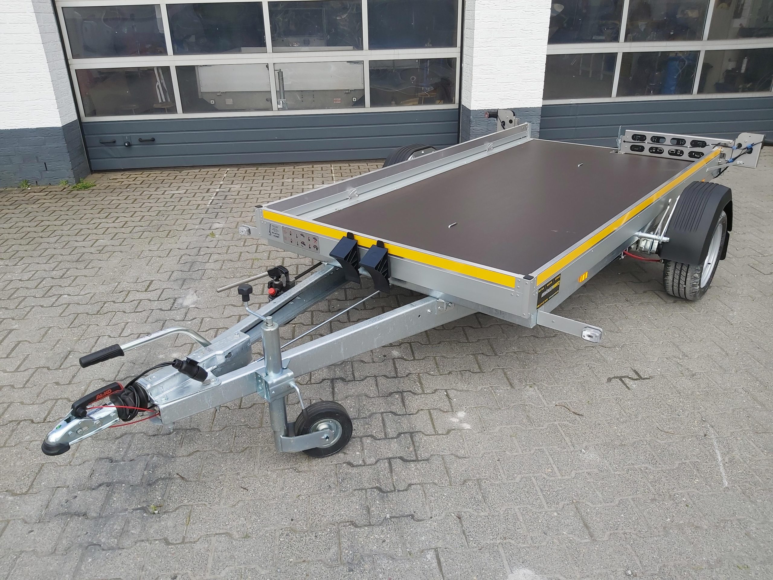 Senklift Anhänger MSL 1530/151 301x151x10cm yellow Plattform hydraulisch absenkbar 1500kg
