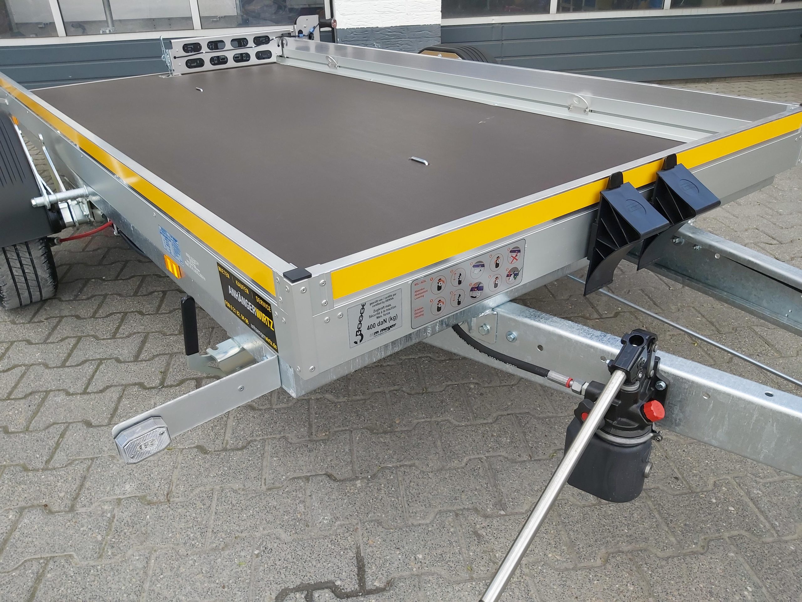 Senklift Anhänger MSL 1530/151 301x151x10cm yellow Plattform hydraulisch absenkbar 1500kg