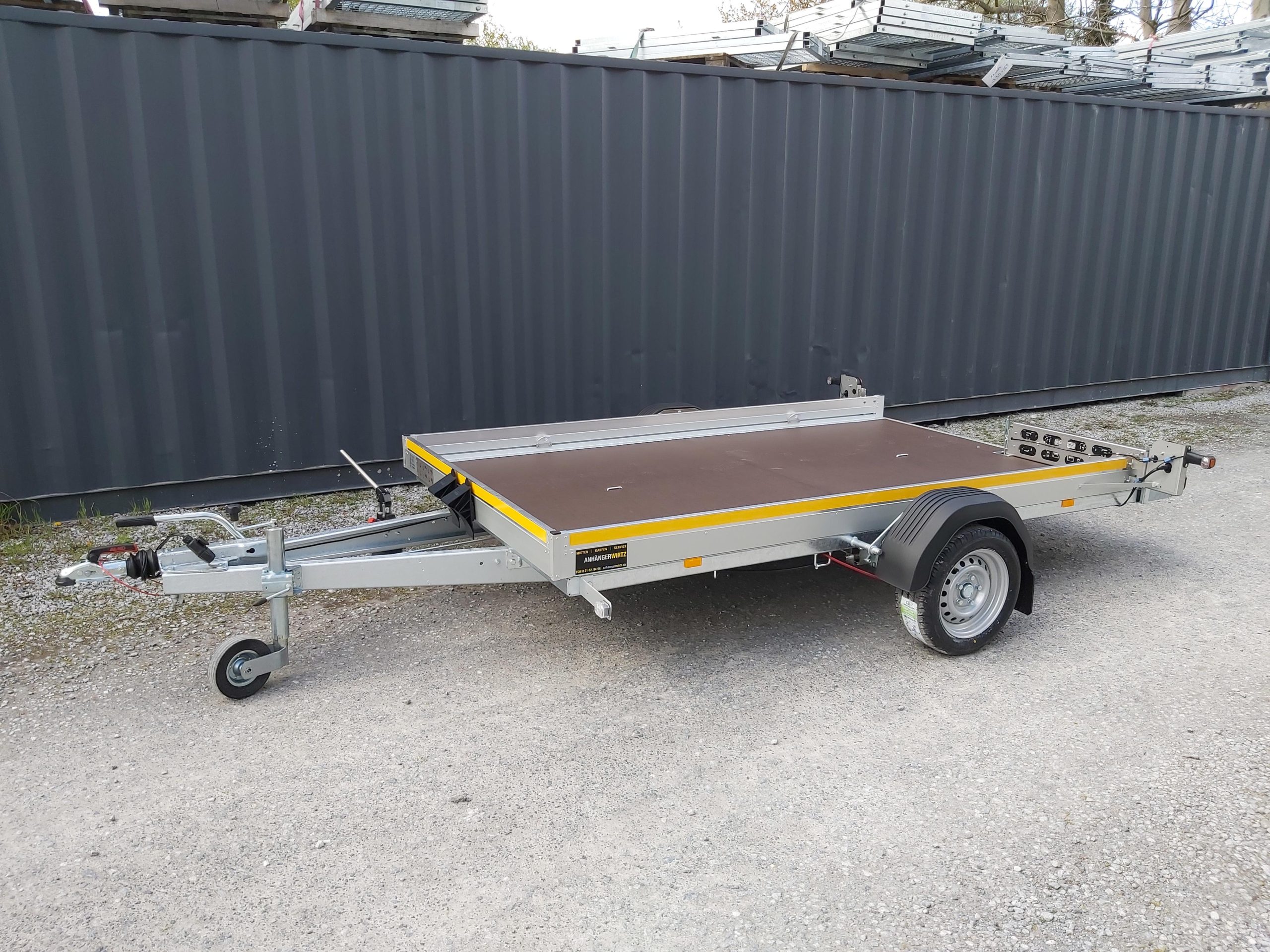 Senklift Anhänger MSL 1530/151 301x151x10cm yellow Plattform hydraulisch absenkbar 1500kg