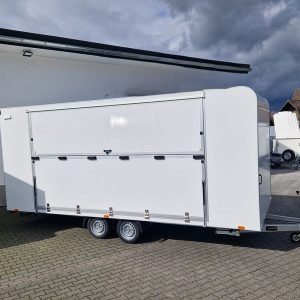 Event Trailer Koffer TWSP M 550T.01 550x230x217cm Seitenklappe Treppe Licht IL (XXXL) 100km 2700