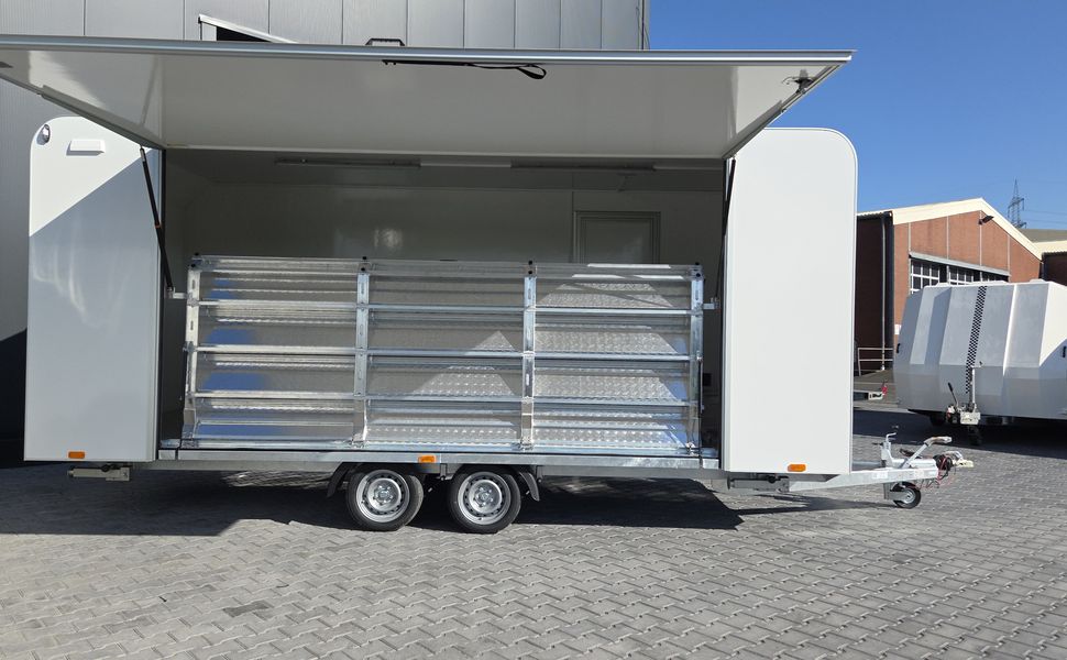 Event Trailer Koffer TWSP M 550T.03 550x220x217cm Seitenklappe Treppe integriert 2700kg 100km/H