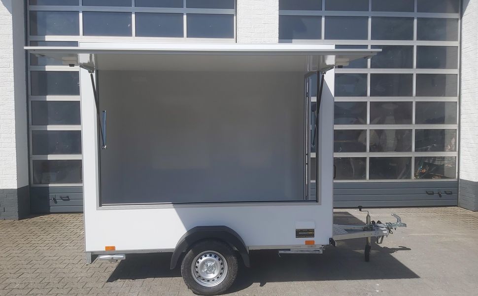 Verkaufsanhänger TFS Multi VK 250.01 250x150x200cm 1 Seitenklappe Tür 230V Strom 750kg 100kmH AKTION