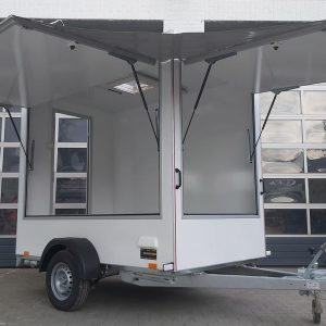 Verkaufsanhänger TFS Multi VK 250.02 250x150x200 2 Klappen Hecktür 230V IL Dachlüfter 100kmH 1300kg