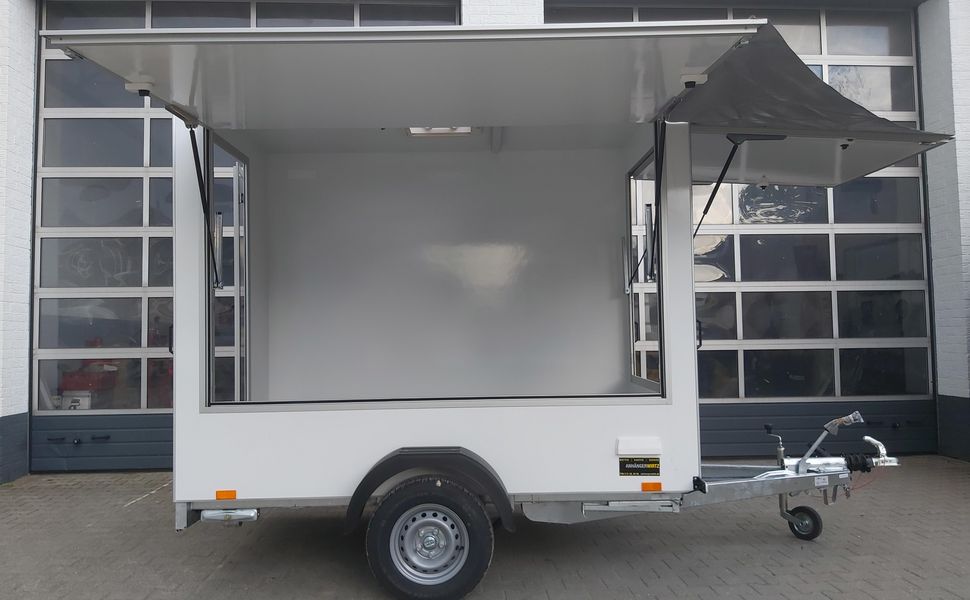 Verkaufsanhänger TFS Multi VK 250.02 250x150x200 2 Klappen Hecktür 230V IL Dachlüfter 100kmH 1300kg