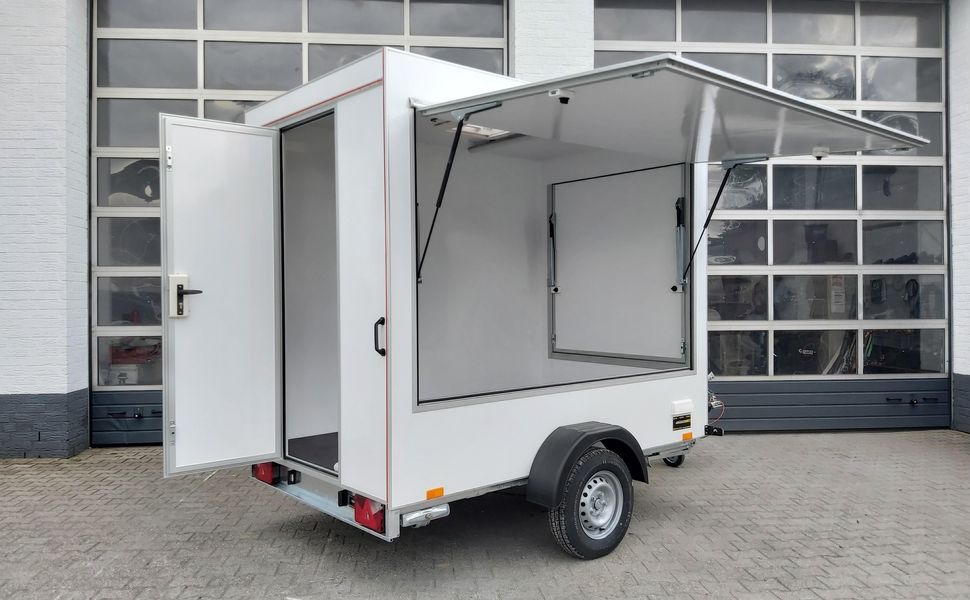 Verkaufsanhänger TFS Multi VK 250.02 250x150x200 2 Klappen Hecktür 230V IL Dachlüfter 100kmH 1300kg