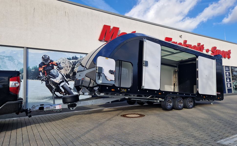 BJT Race Transporter 7 397-6023-35-3-10-B 600x228x189cm black ASR Kamera Alufelgen Tridem 3500