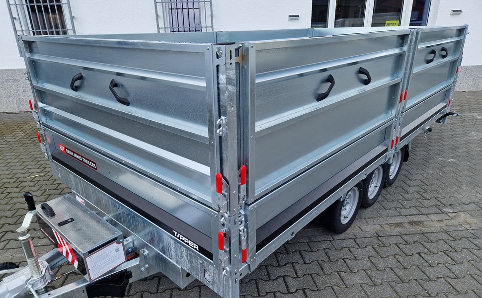 Brian James Trailer Tipper 526-4020 400x200x100cm Aufsatz elek. blackline LED Tridem 3500kg Aktion