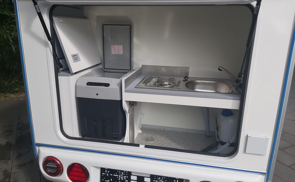 Mini Camper Mini Tommy TMC25.01H 252x140x121cm aero Küche 12V/230V 100km/H 750kg gebremst Modell 26