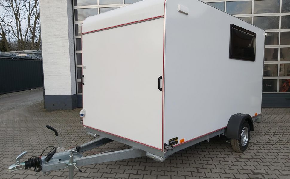 Koffer Sport Camp TFS 360.01 360x180x190cm aero Seitentür Heckrampe 2 Fenster DL IL 230 1300kg 100km